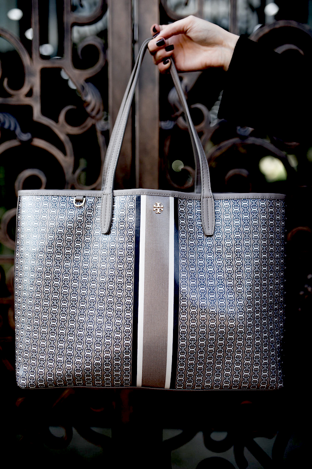 tory burch gemini tote french grey