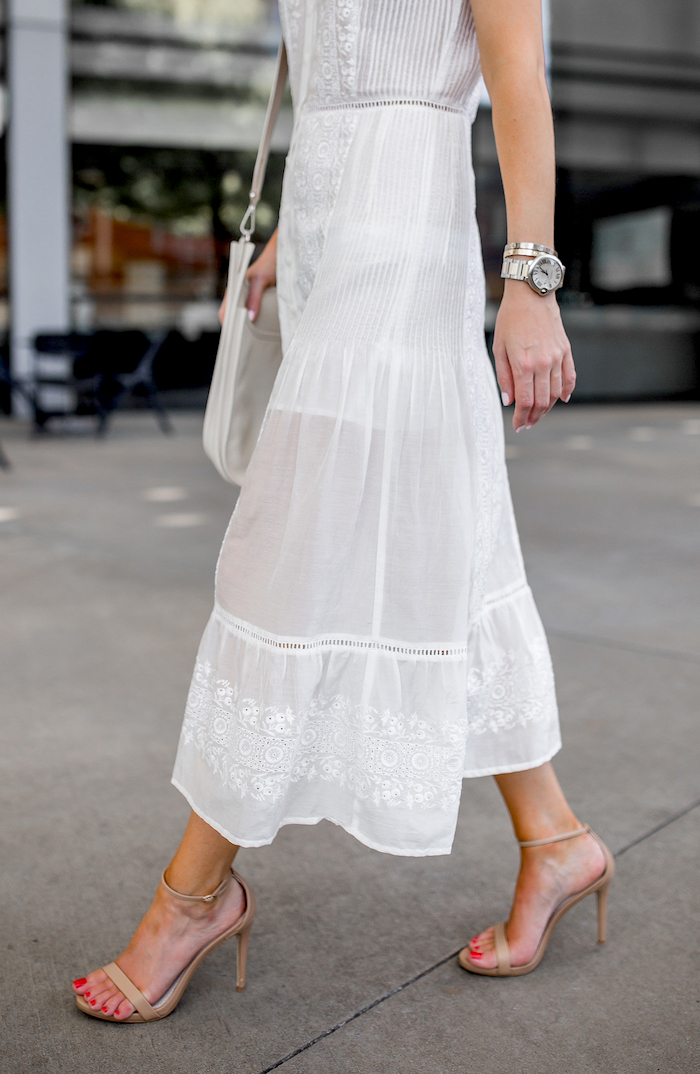 midi white summer dress