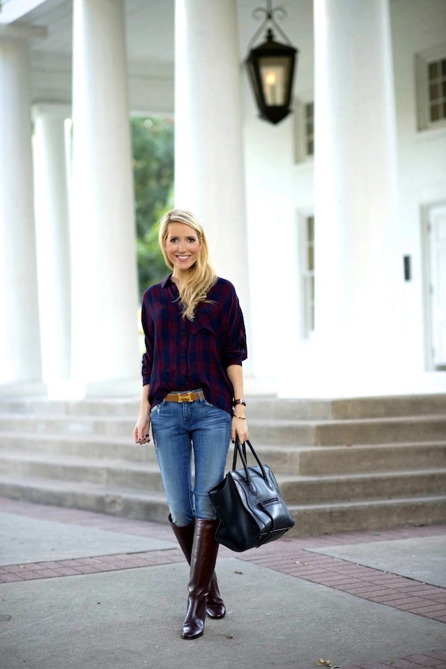 Rails Shirt & Chanel Boots | Krystal Schlegel