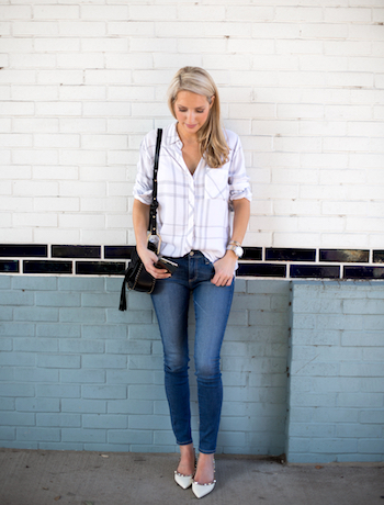 Rails plaid shirts from nordstrom with white valentino flats