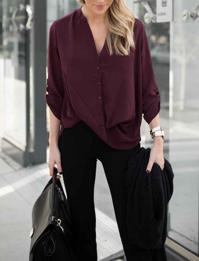 Under $50: Bordeaux Blouse | Krystal Schlegel