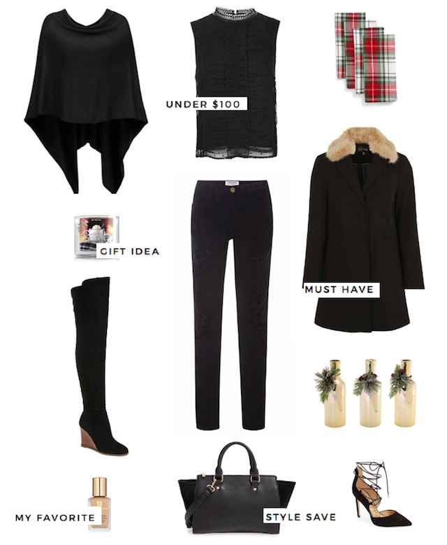 Black cape and budget friendly basics for the season