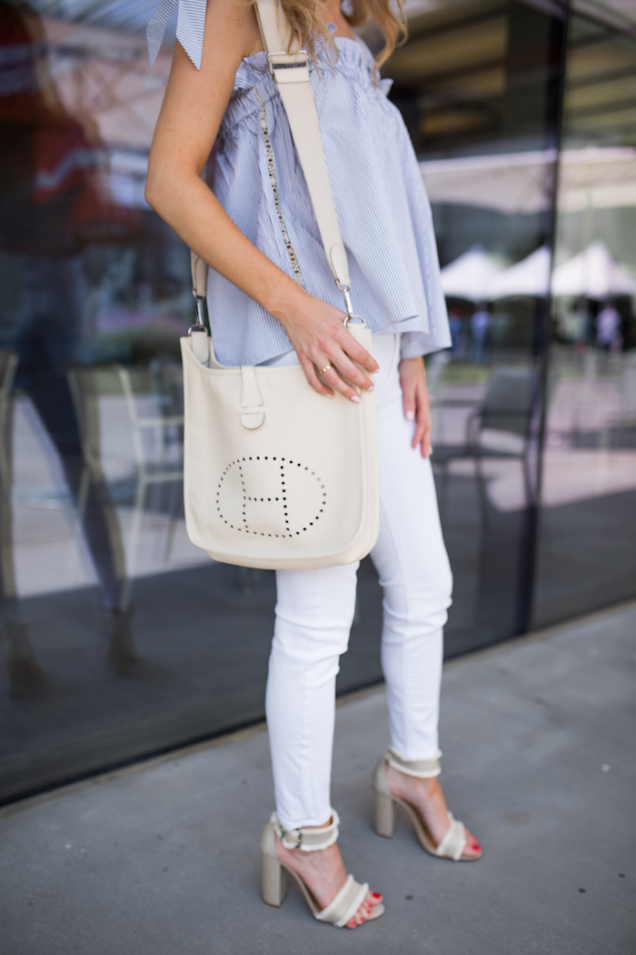 easy outfits for Summer and a cute hermes twilly hairstyle - krystal  schlegel