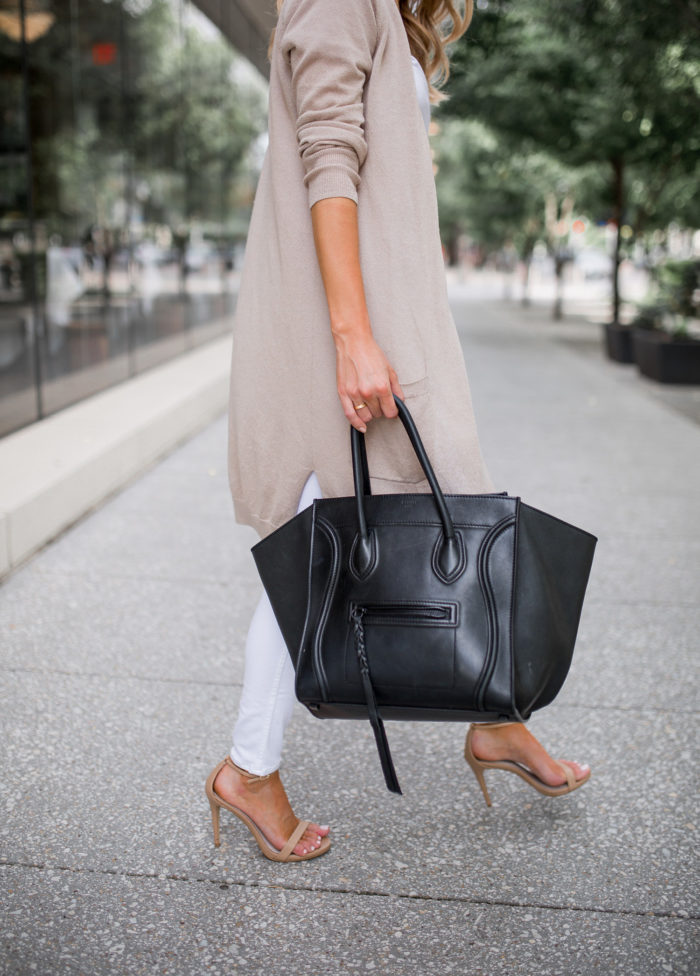 Celine phantom bag and Nordstrom sweater from the Weekend Update