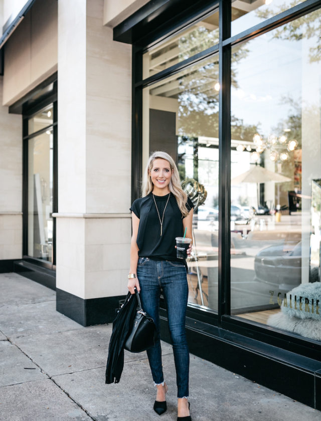 A SOPHISTICATED BLACK BLOUSE UNDER $40 | Krystal Schlegel