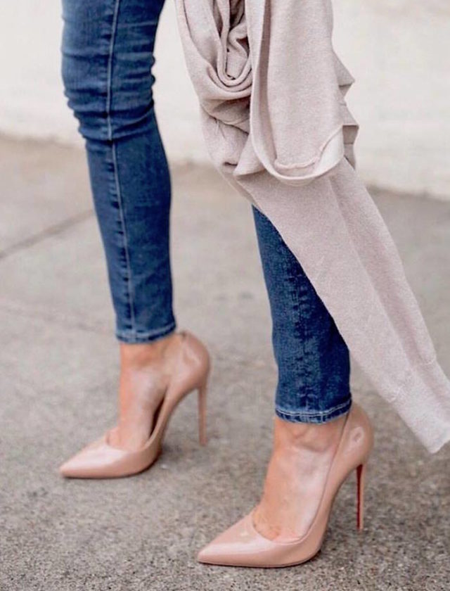 jeans and heels