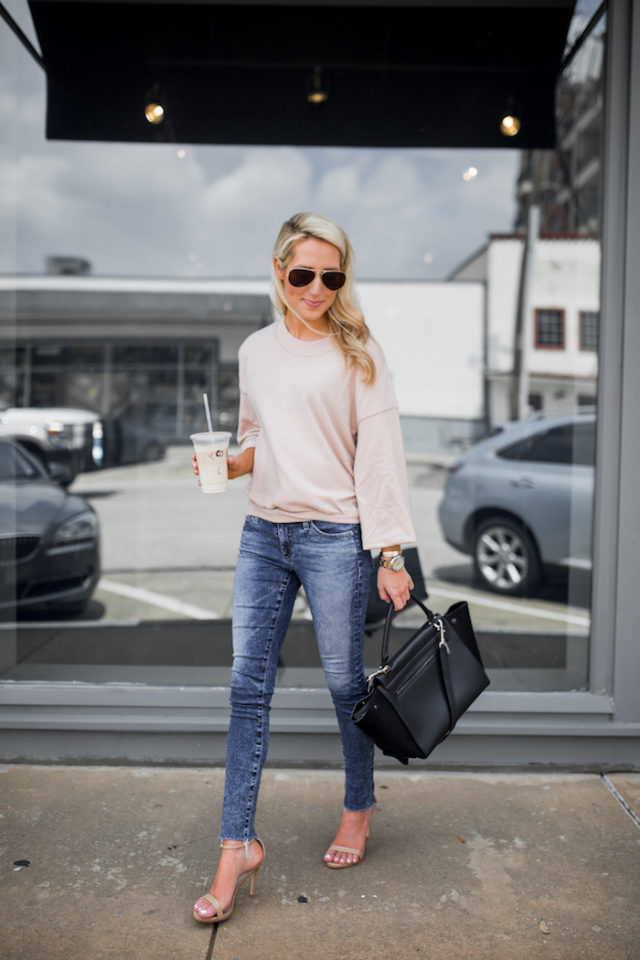 Pale pink rose free people tgif pullover from zappos