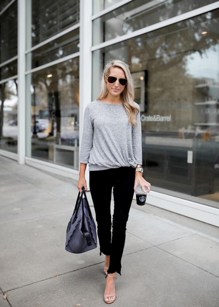 Nordstrom sweater and jeans - comfortable basics for Fall