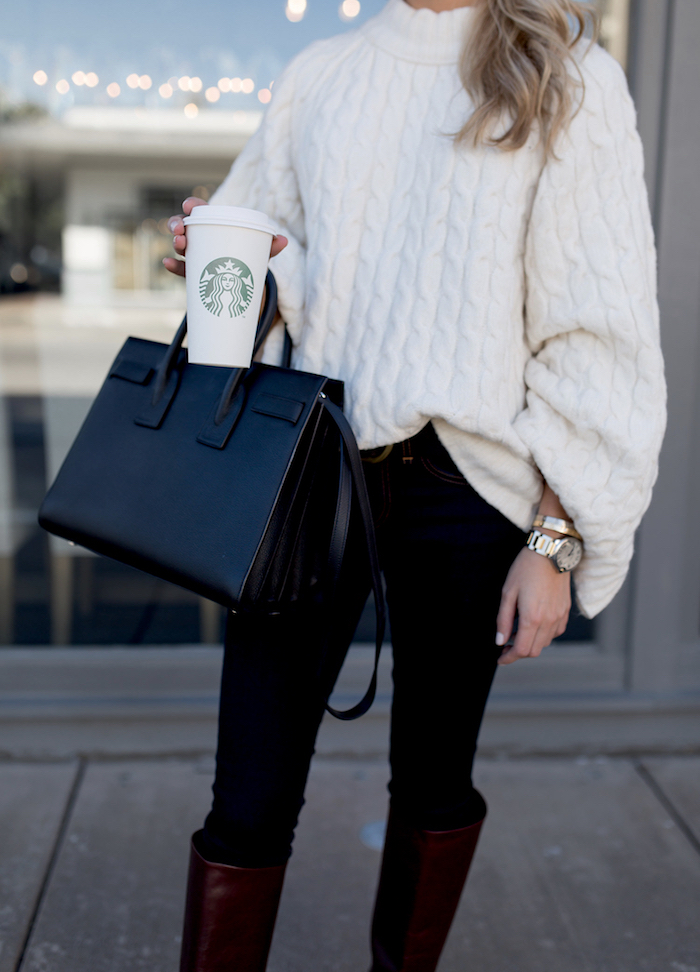 Cozy fall outfits and pumpkin candle from Nordstrom
