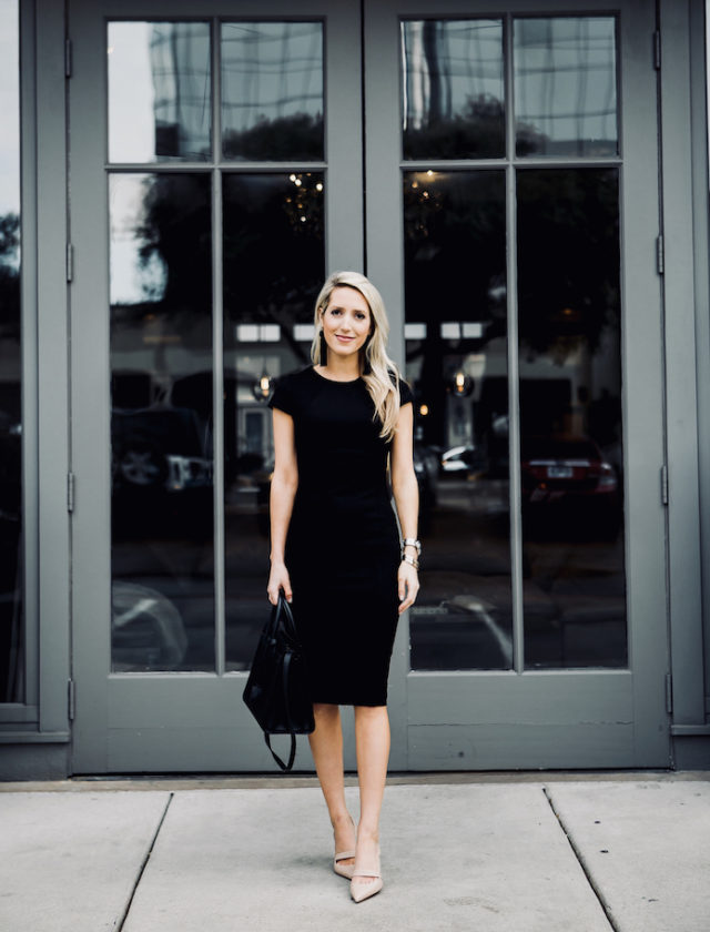 FLATTERING BLACK WORK DRESS UNDER $100 | Krystal Schlegel