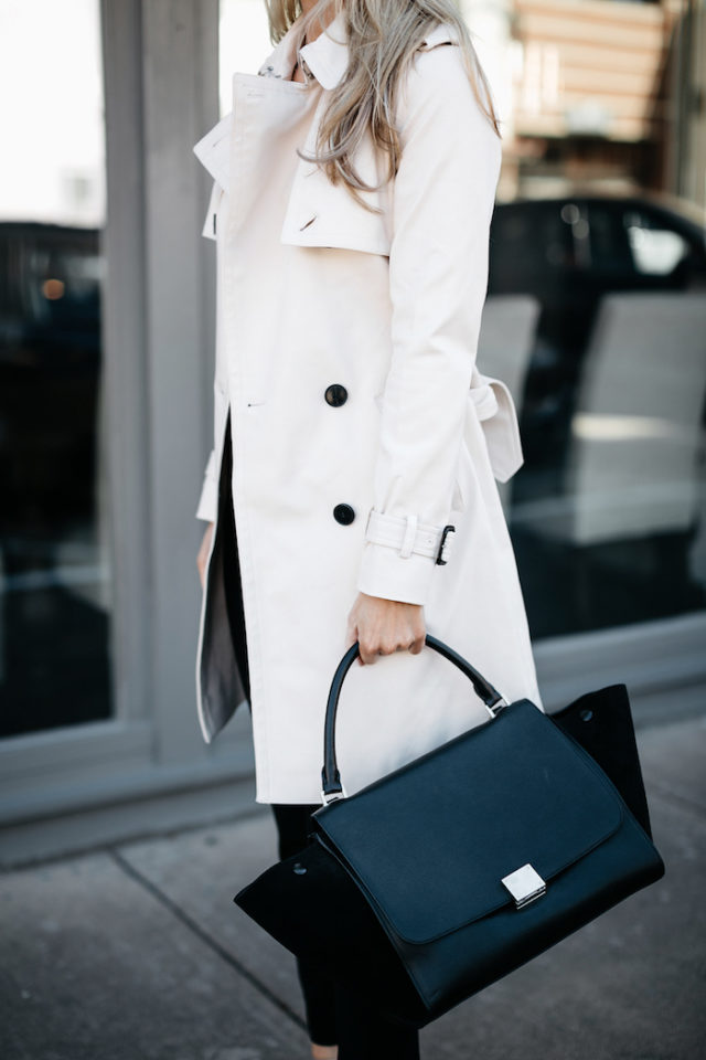 Classic club monaco trench and veronica beard black work pants