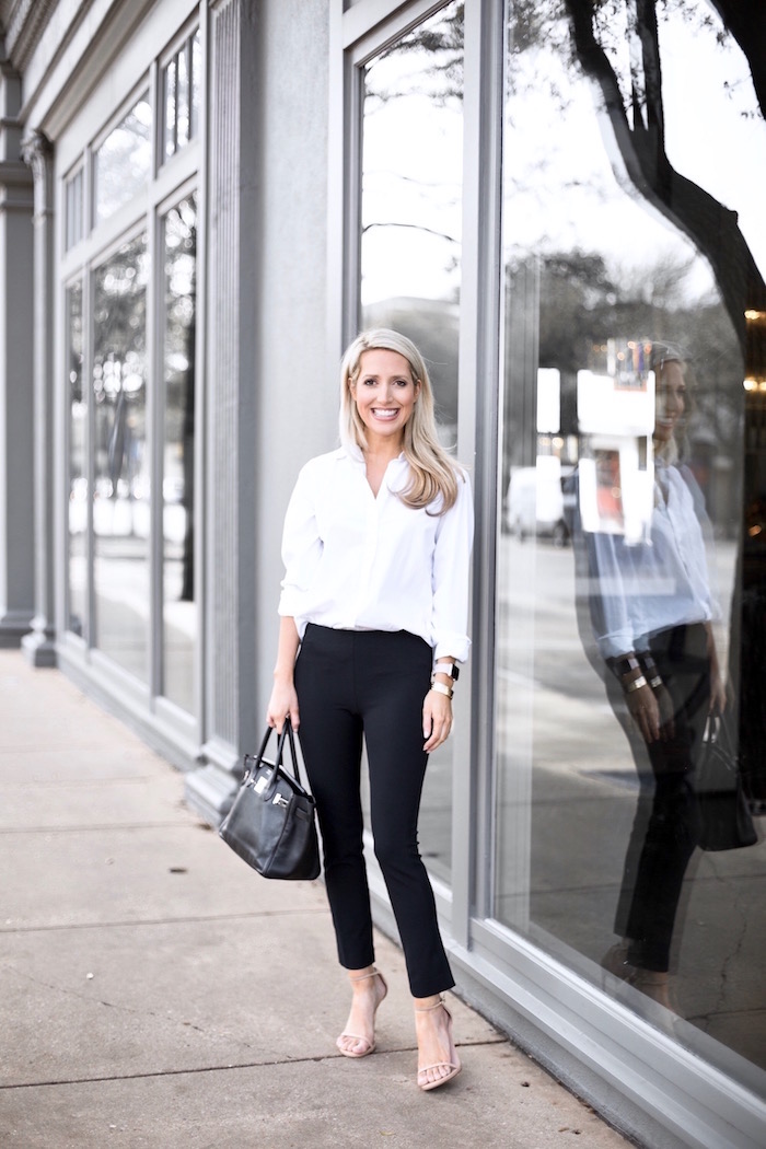 White blouse and classic black pants - weekend notes