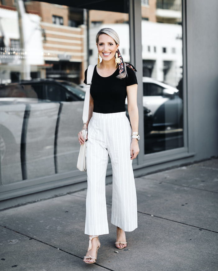 easy outfits for Summer and a cute hermes twilly hairstyle - krystal  schlegel