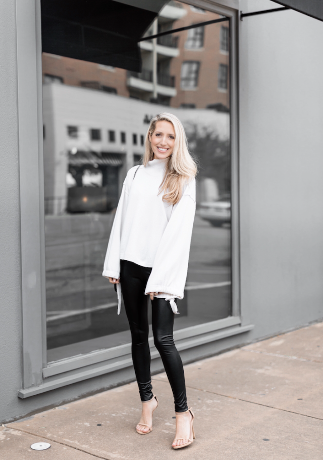 How to style the faux leather commando leggings for the weekend