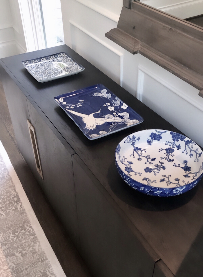 blue and white bowls