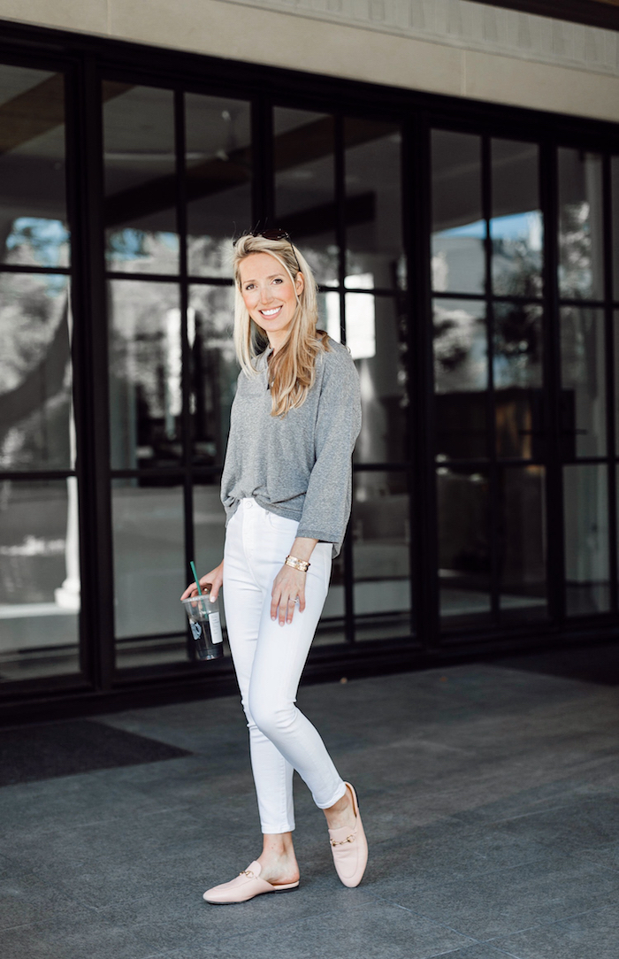 White skinny jeans for Summer / flattering high rise current