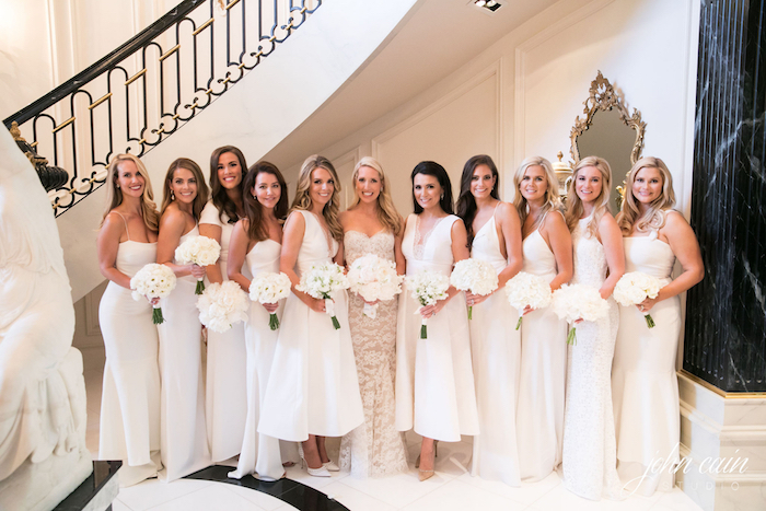 white bridesmaids dresses - krystal schlegel wedding