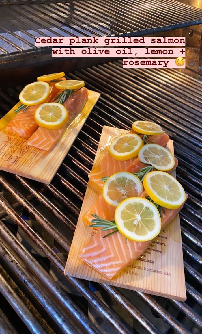 cedar plank grilled salmon