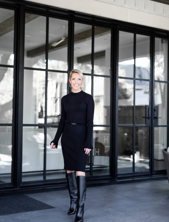 How to style a black sweater dress | Krystal Schlegel