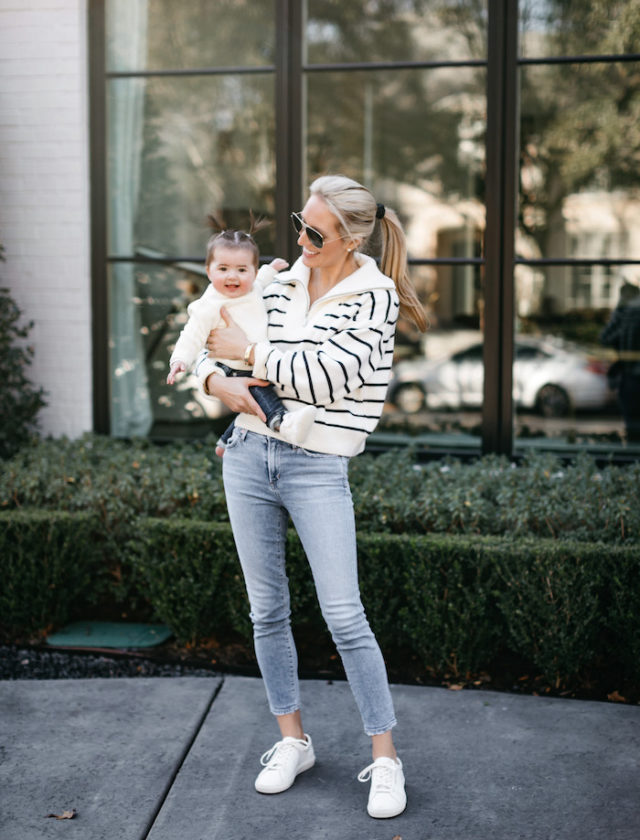 La Ligne sweater + comfortable white sneakers | Krystal Schlegel