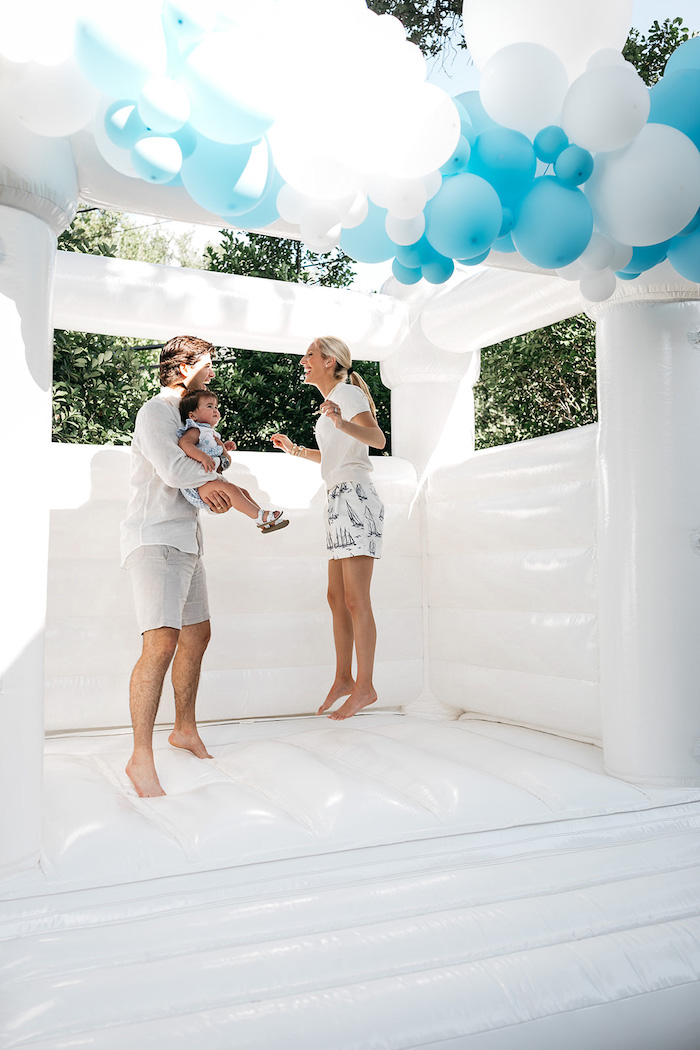 two peas in a pod decor white bounce house toddler size